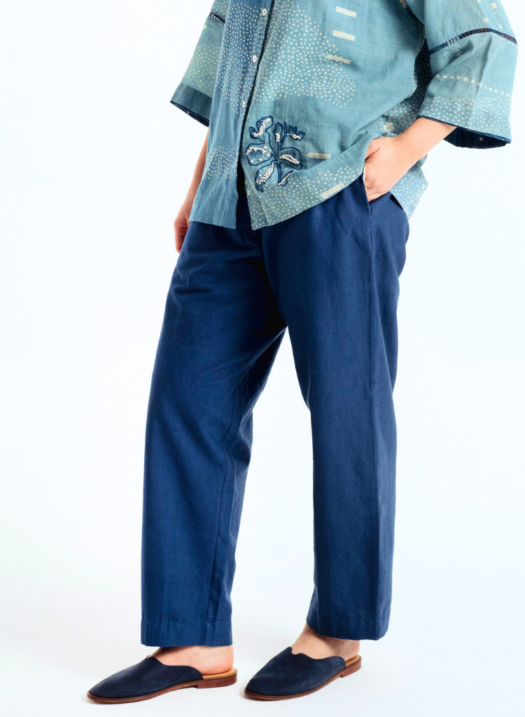 Indigo Barrel Pants