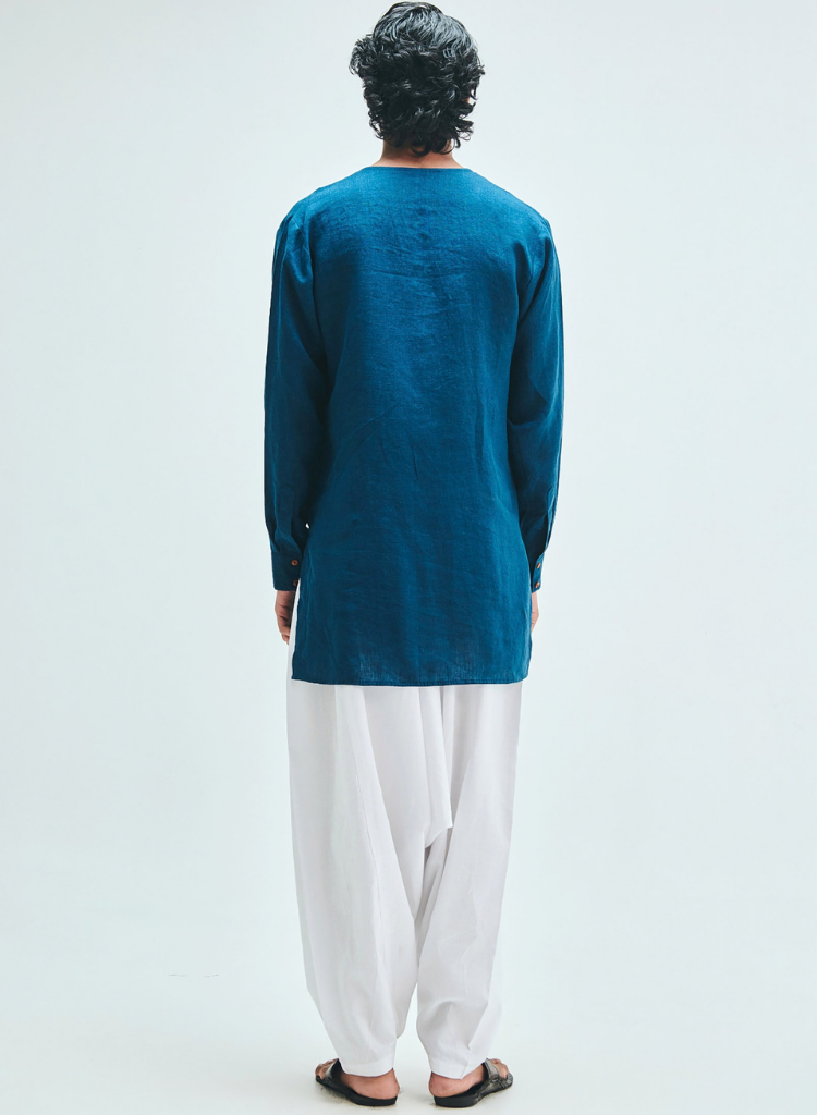 Indigo Cowl Neck Kurta
