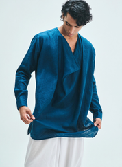 Indigo Cowl Neck Kurta