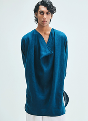 Indigo Cowl Neck Kurta