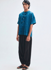 Indigo Panelled Shirt Kurta
