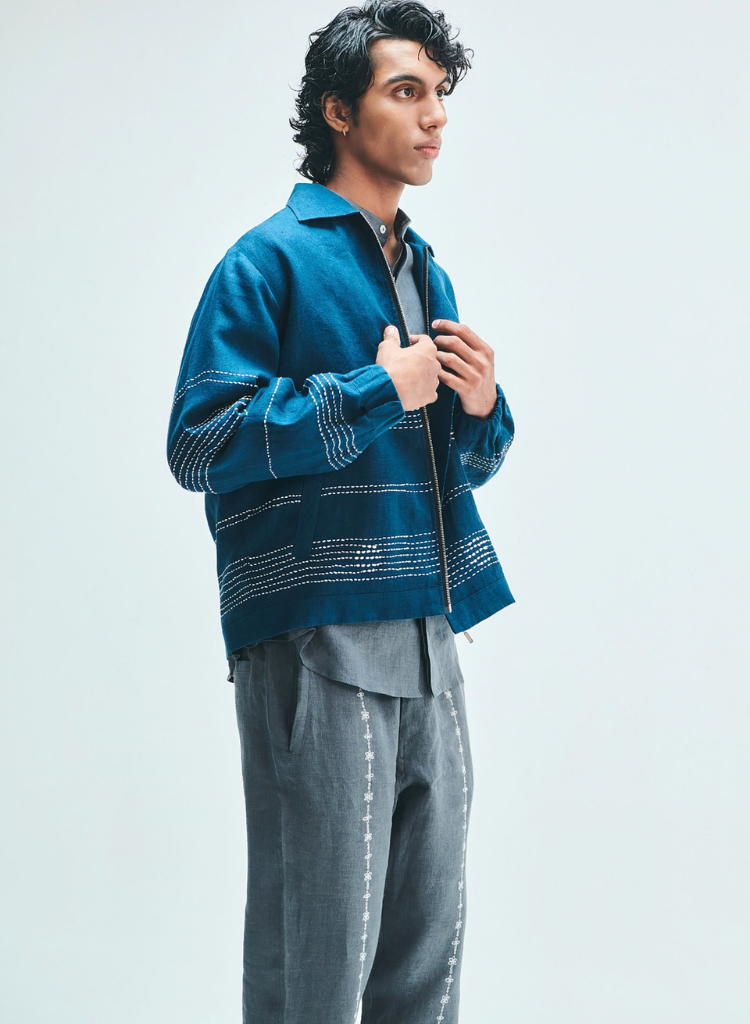 Indigo Kantha Jacket