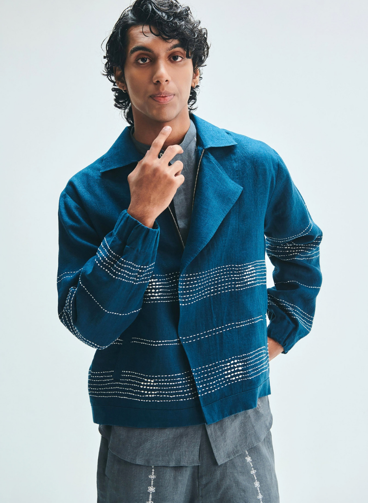 Indigo Kantha Jacket