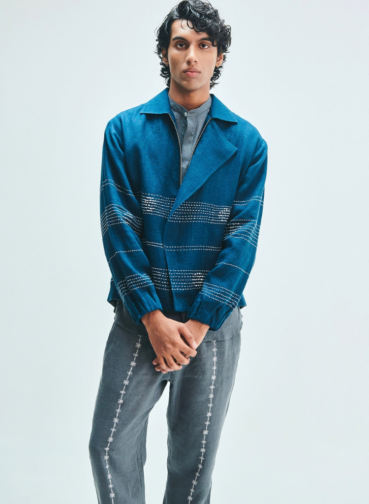 Indigo Kantha Jacket