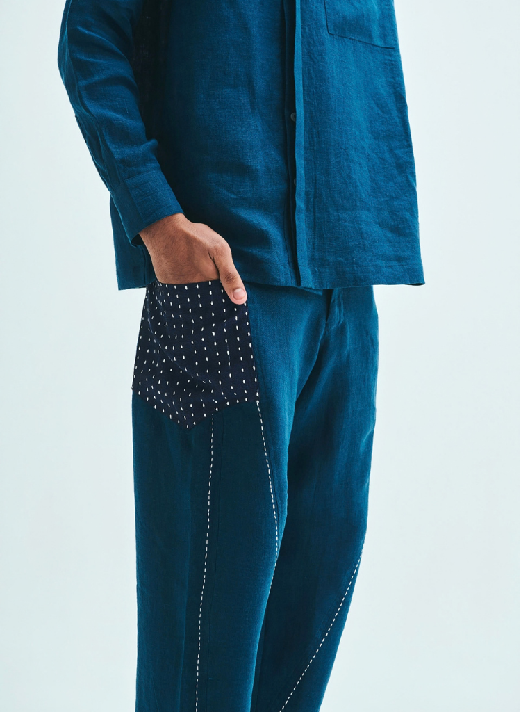 Indigo Kantha Pants
