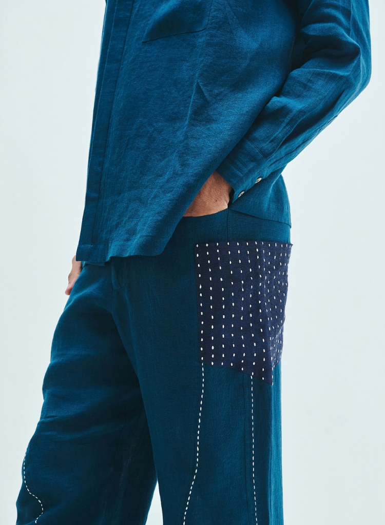 Indigo Kantha Pants