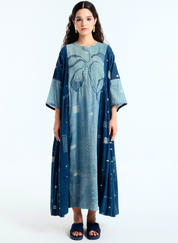 Indigo Pleated Dress