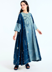 Indigo Pleated Dress