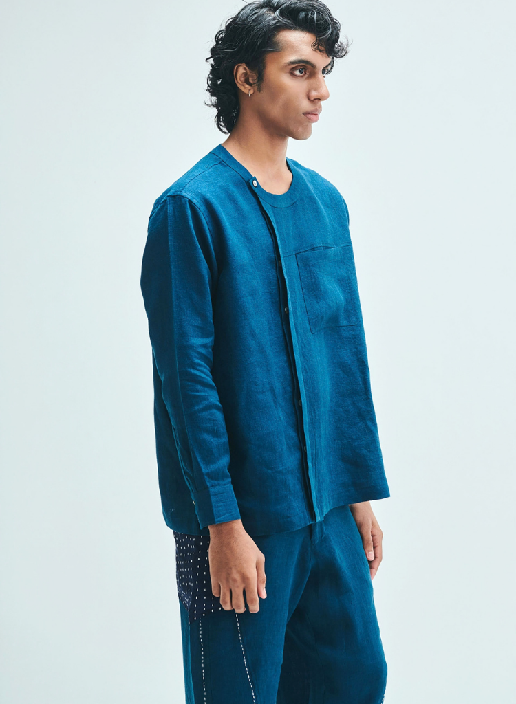 Indigo Side Placket Shirt