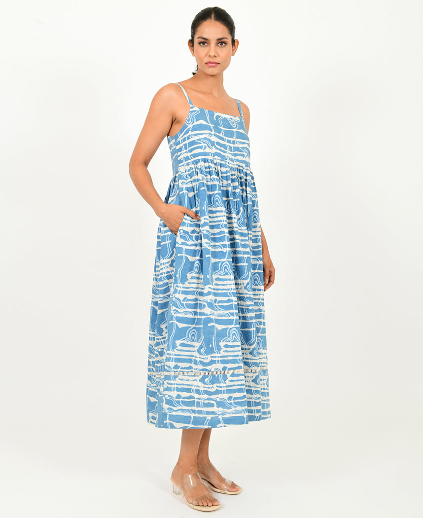 Indigo Splash Gather Dress