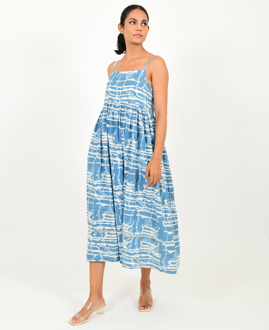 Indigo Splash Gather Dress