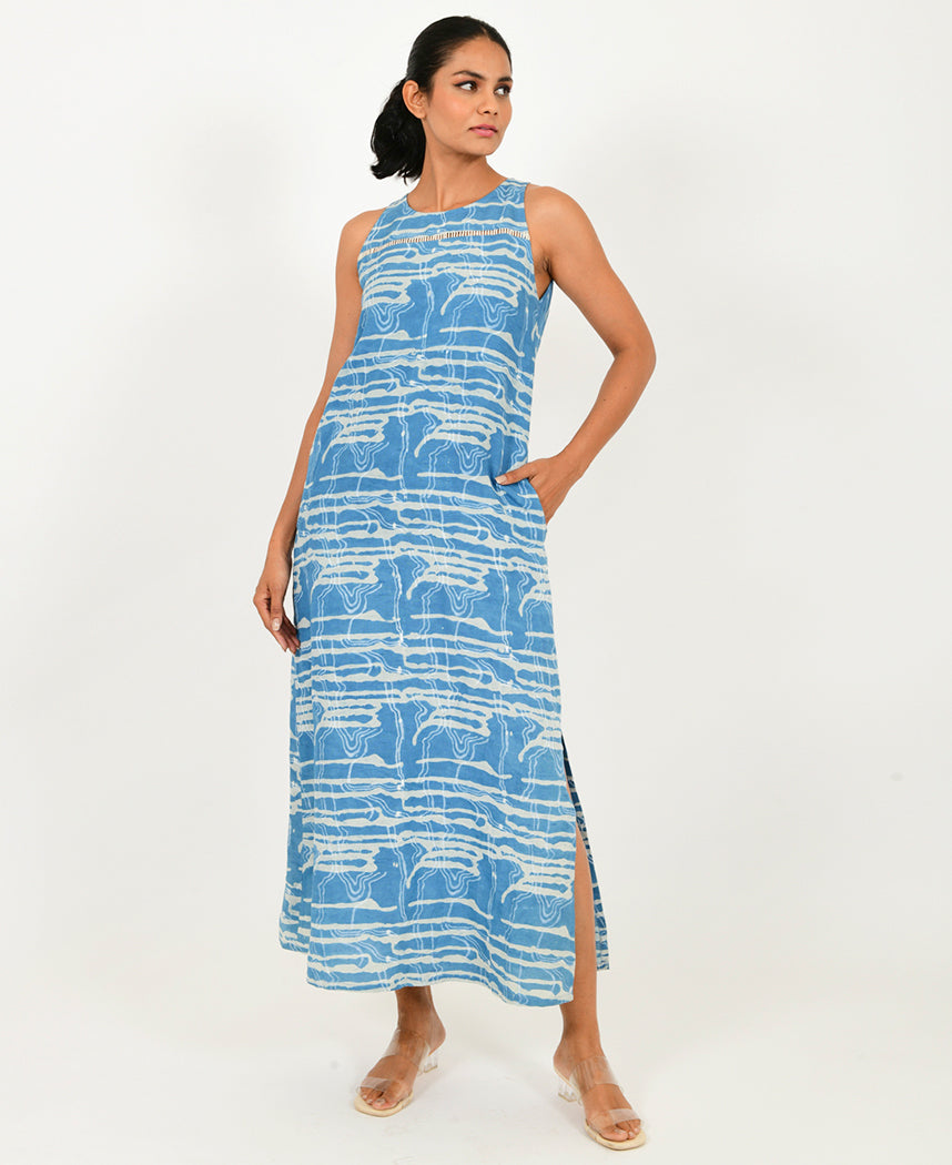 Indigo Splash Maxi Dress