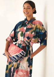 Indigo Stripes Quilted Bag