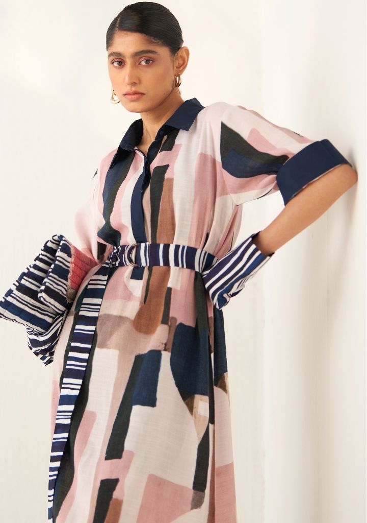 Indigo Stripes Quilted Bag