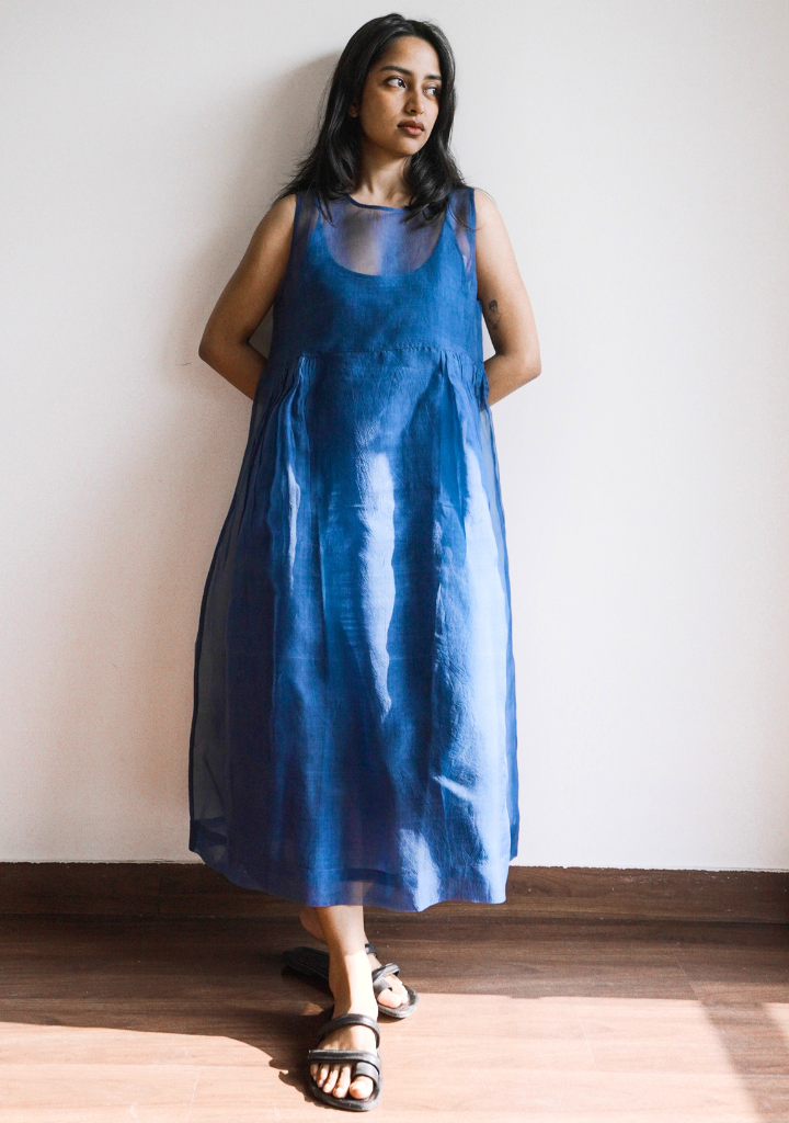 Ink Blue Organza Dress