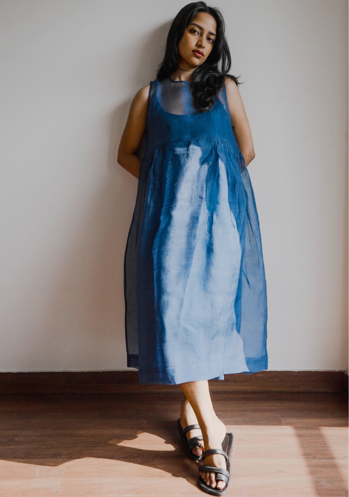 Ink Blue Organza Dress