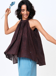 Maroon Iris Halter Top