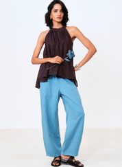 Maroon Iris Halter Top