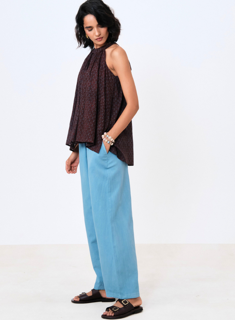Maroon Iris Halter Top