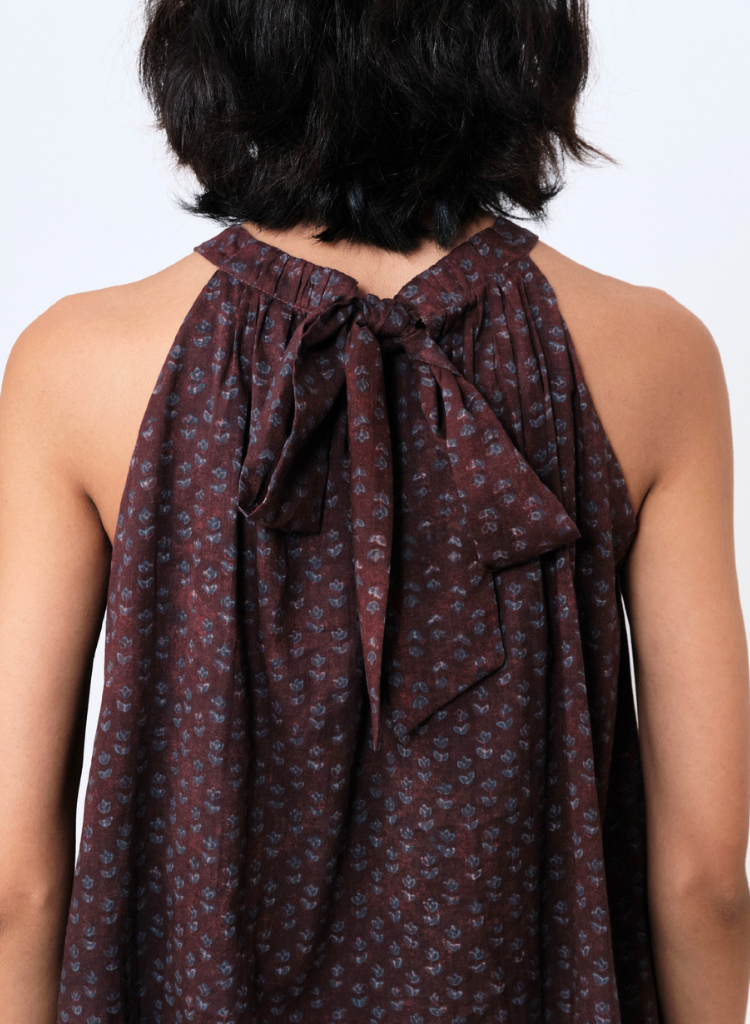 Maroon Iris Halter Top