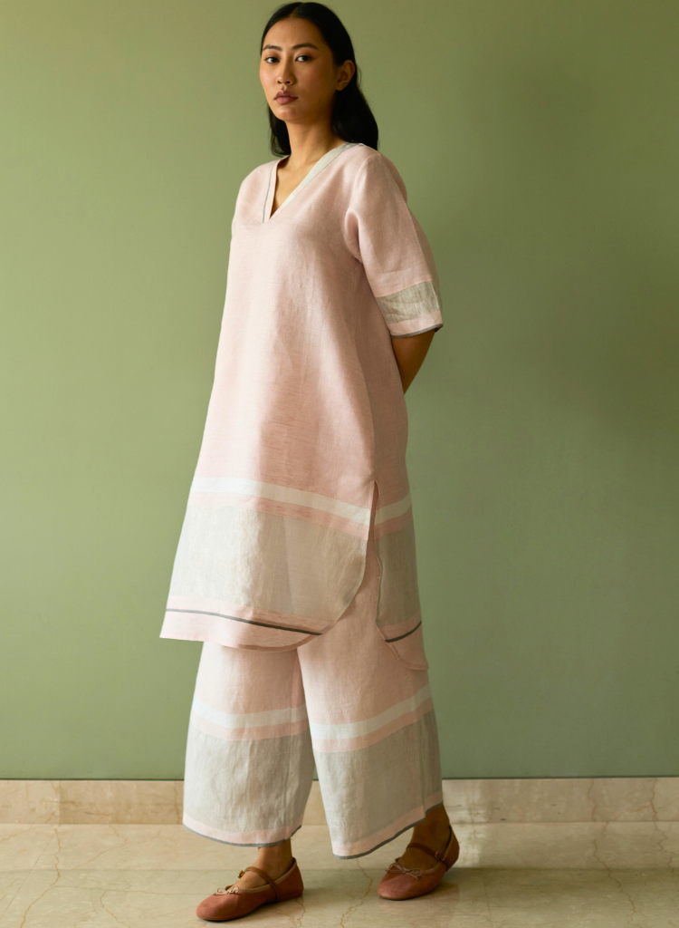 Iva Pleated Border Kurta