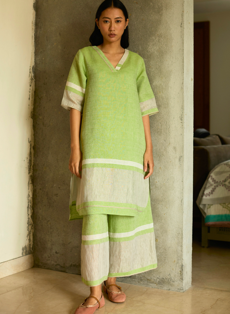 Iva Pleated Border Kurta