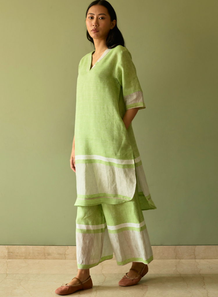 Iva Pleated Border Kurta