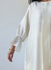 Ivory Broad Pleat Silk Set