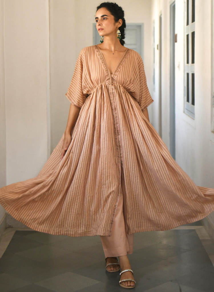 Ivory & Gold Kaftan Set