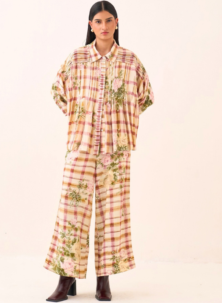 Jaali Pintuck Shirt Set