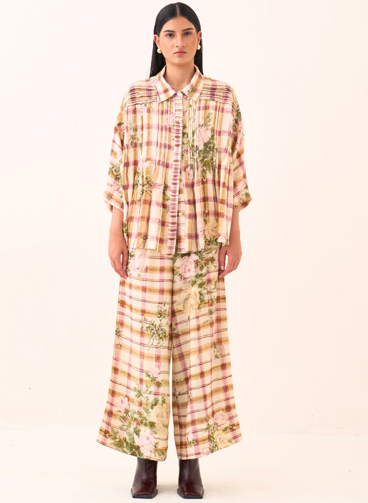 Jaali Pintuck Shirt Set