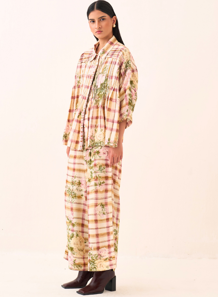 Jaali Pintuck Shirt Set