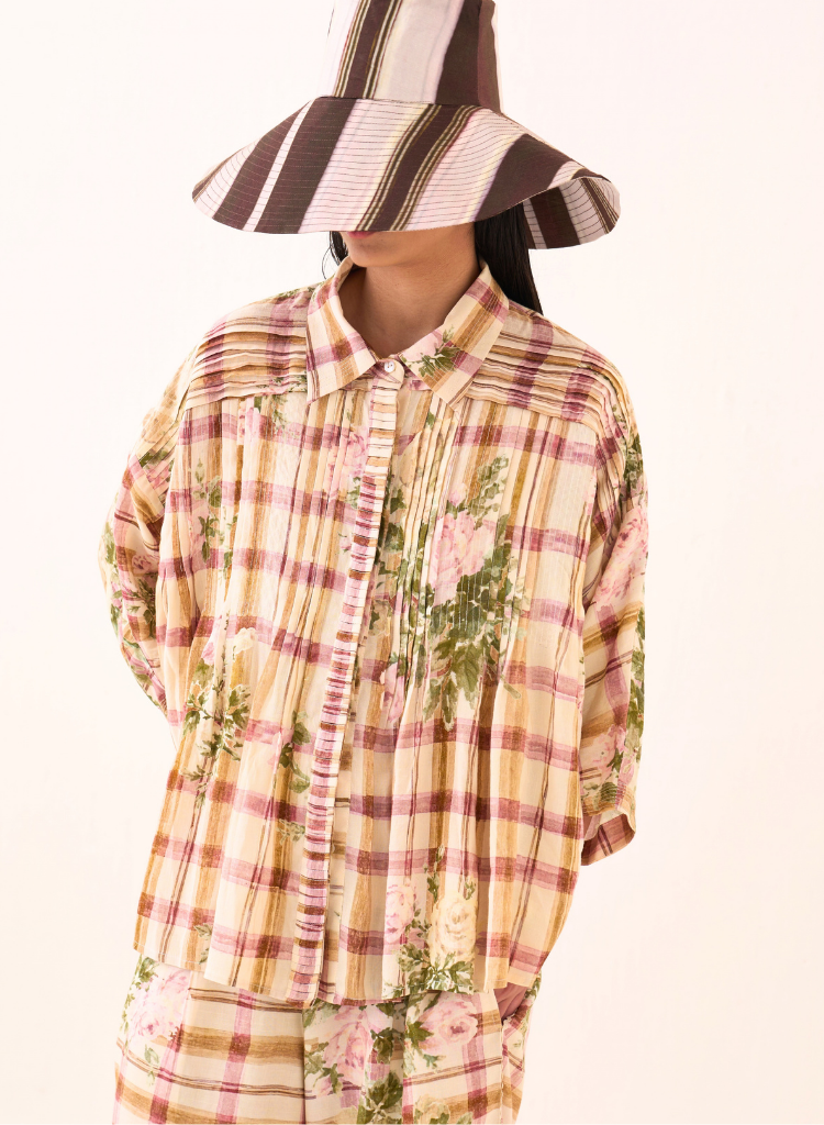 Jaali Pintuck Shirt Set