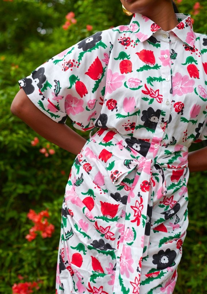 Jardin Spray Draped Dress