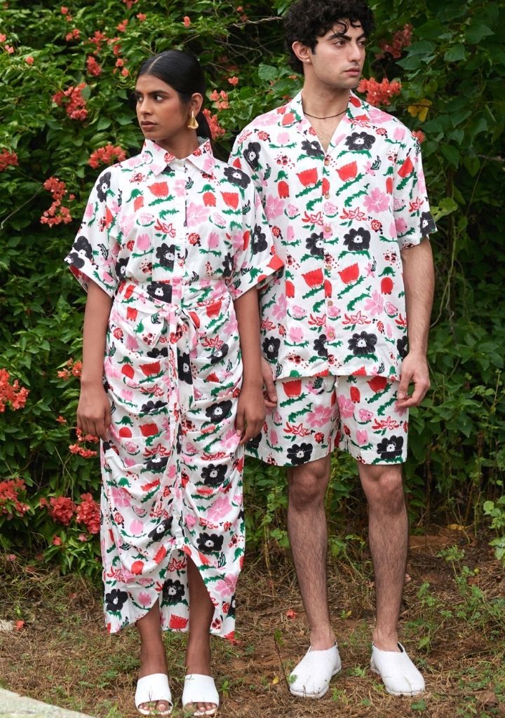 Jardin Spray Draped Dress