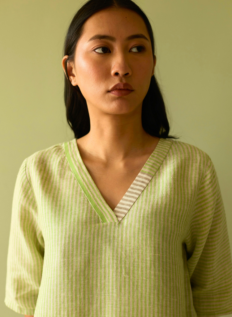 Jira Pleated Stripe Kurta