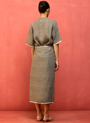 Karo Stripe Wrap Dress