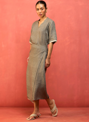 Karo Stripe Wrap Dress