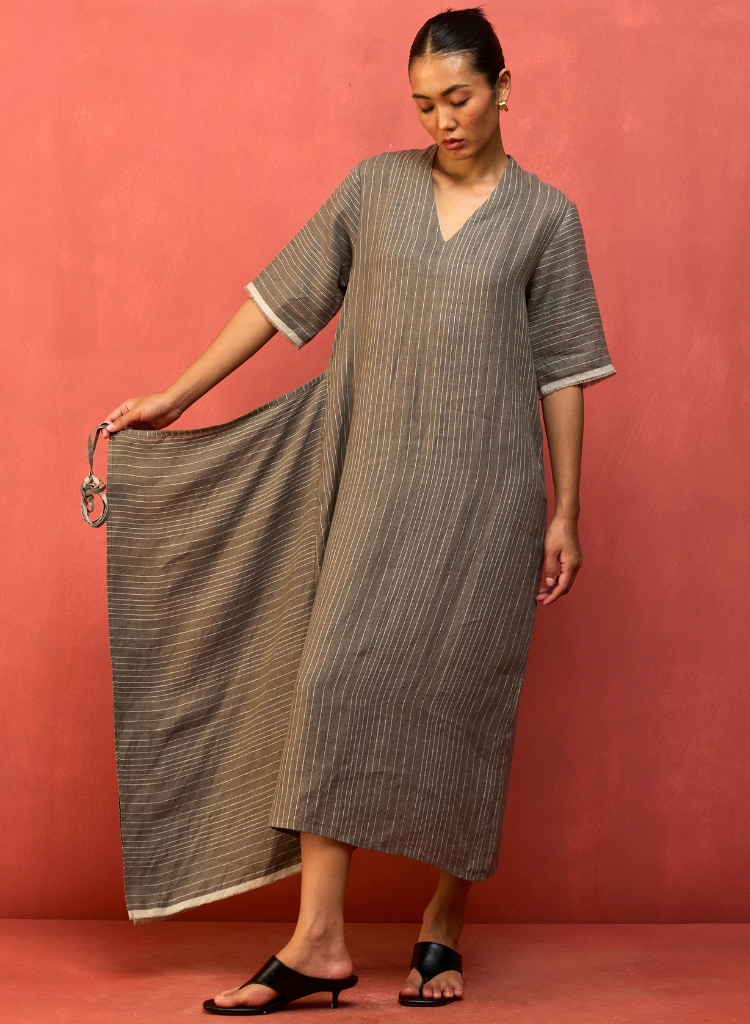 Karo Stripe Wrap Dress