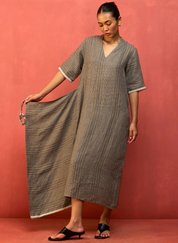 Karo Stripe Wrap Dress