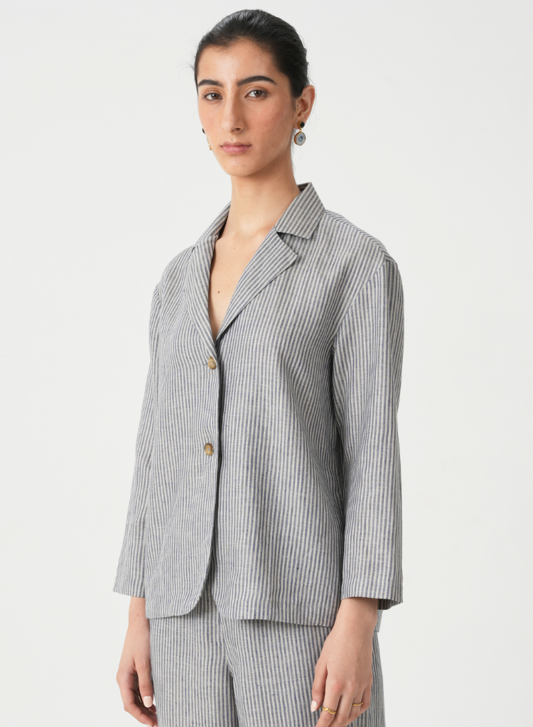 Kasane Striped Jacket Set