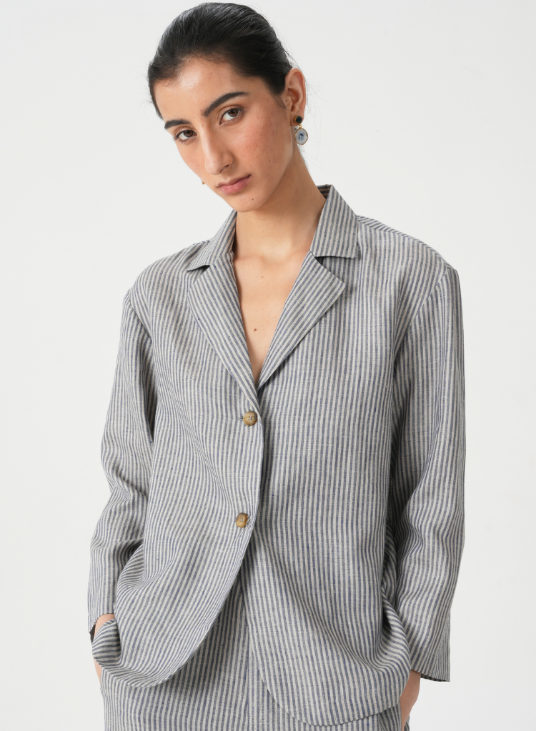 Kasane Striped Jacket Set