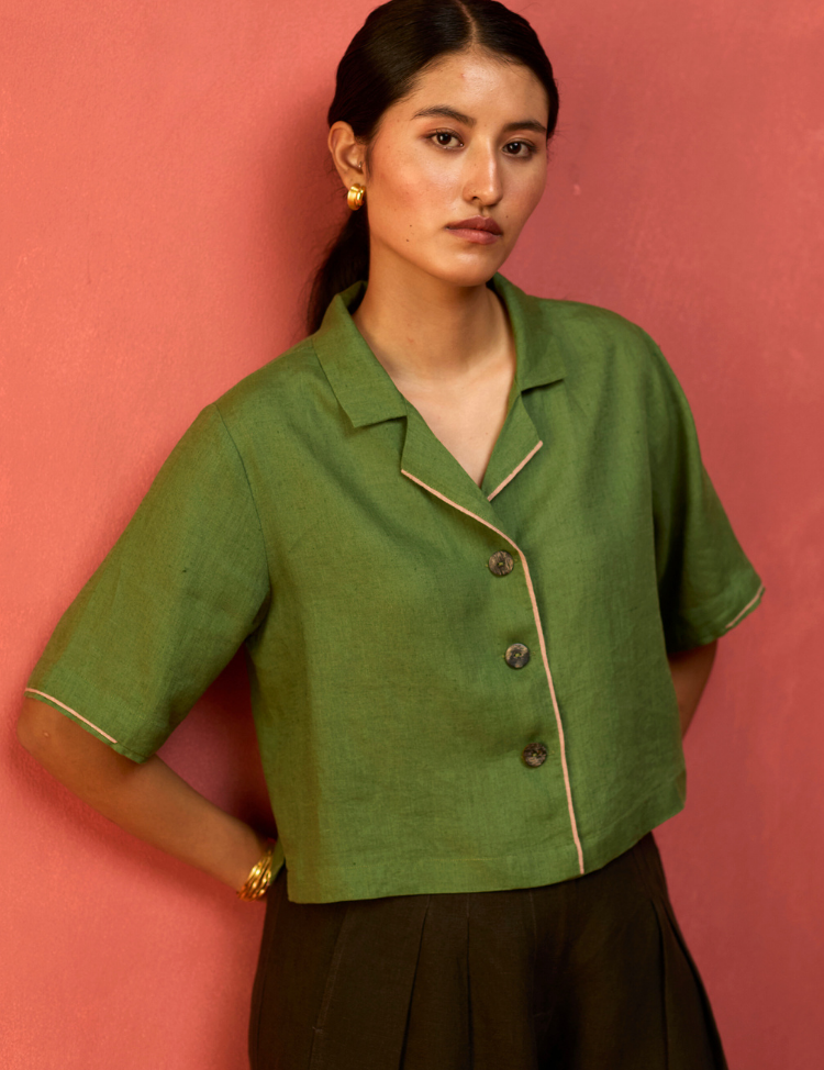 Kiera Cuban Collar Shirt