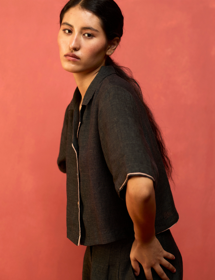 Kiera Cuban Collar Shirt