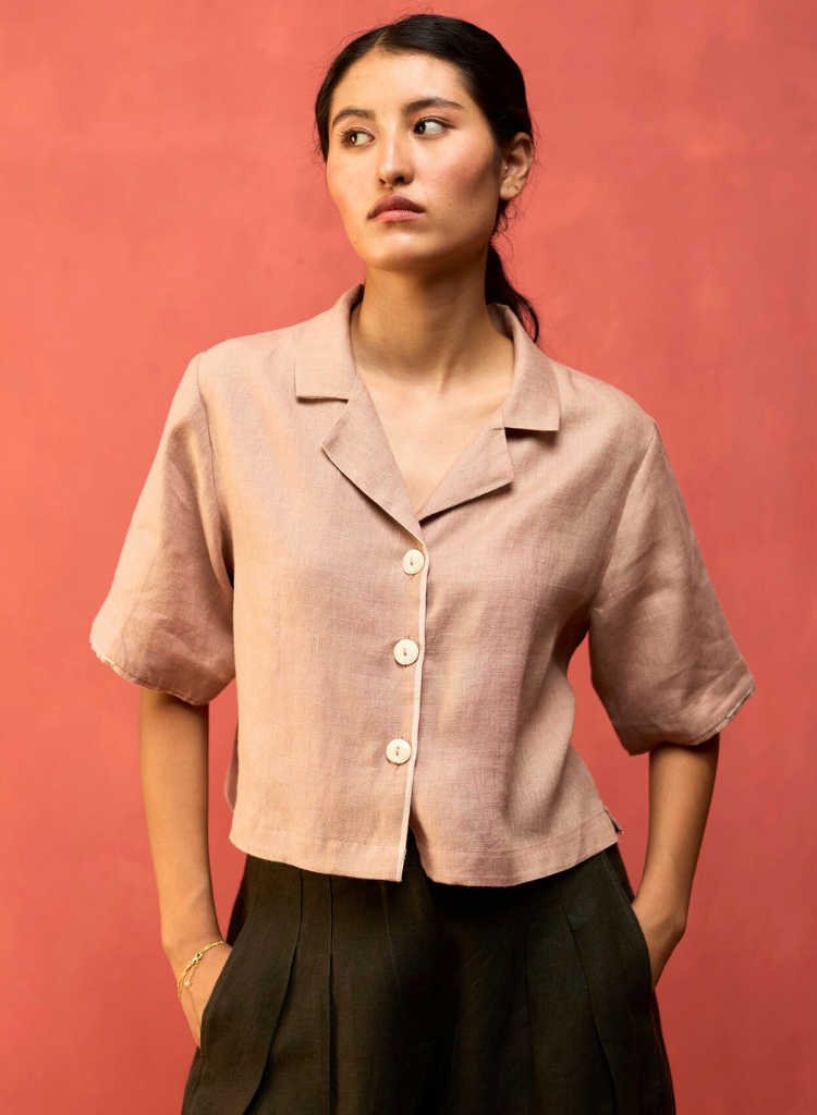 Kiera Cuban Collar Shirt