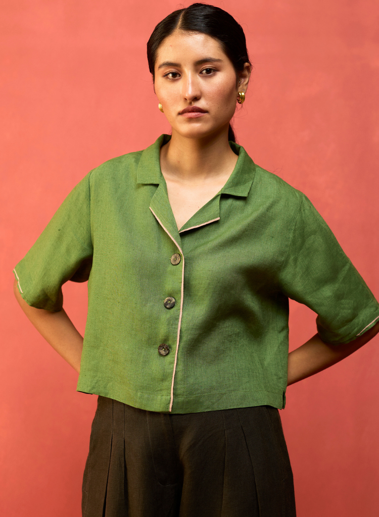 Kiera Cuban Collar Shirt