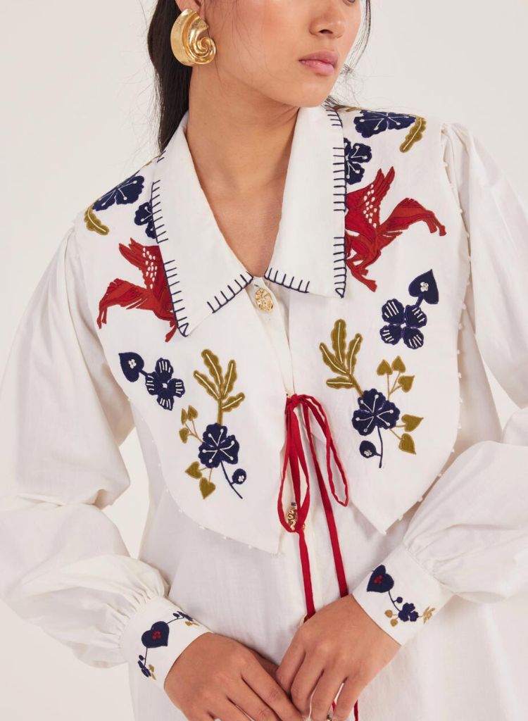 Kiji Embroidered Bib