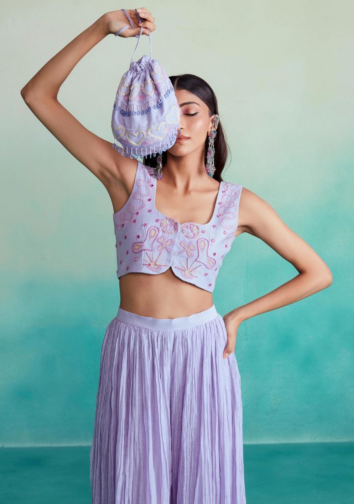 Lavender Embroidered Bag