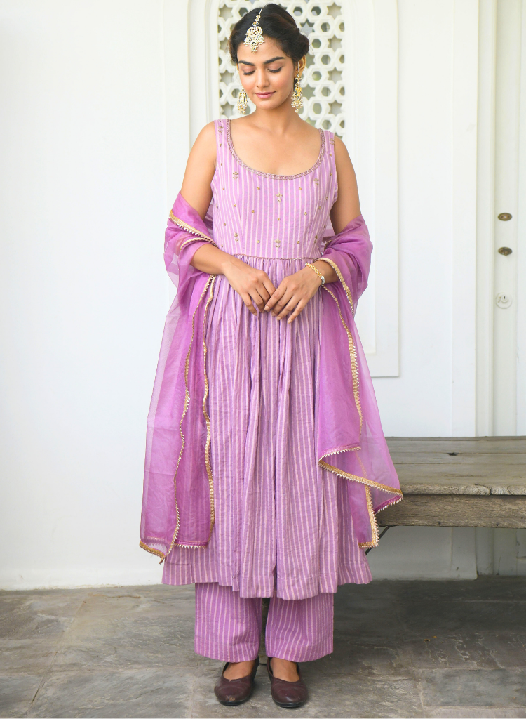 Lavender Spring Kurta Set
