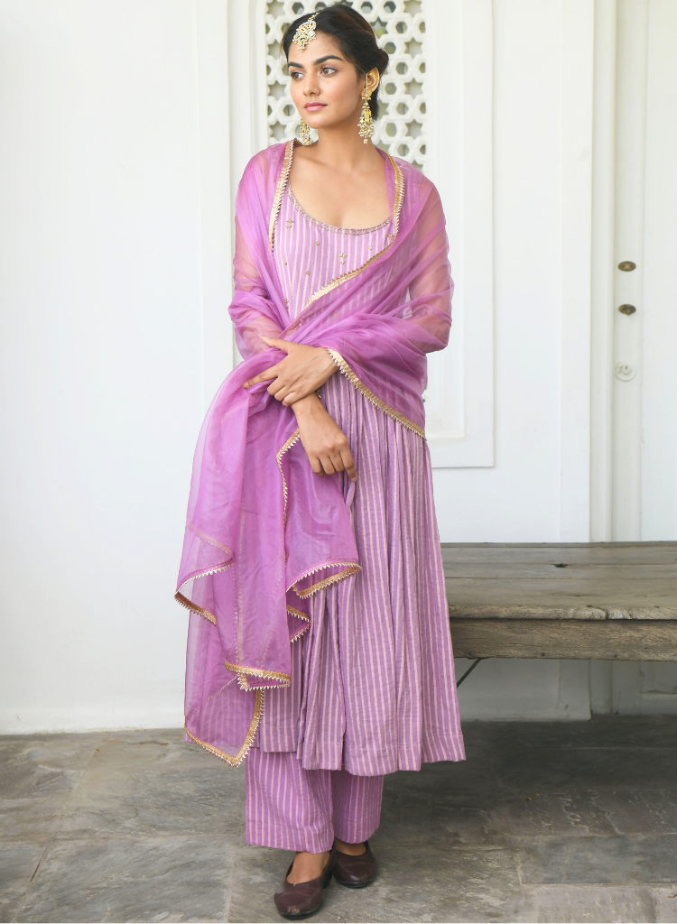 Lavender Spring Kurta Set